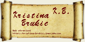 Kristina Brukić vizit kartica